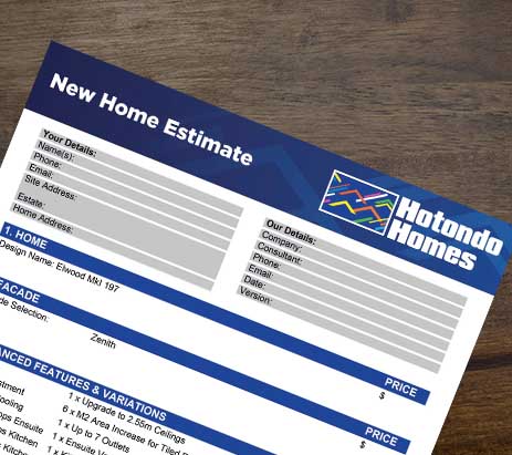Estimating Tool Hotondo Homes